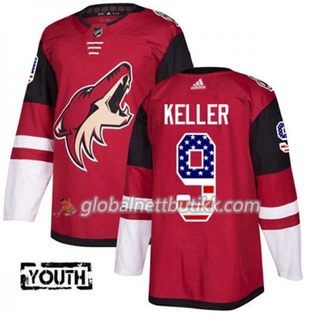 Arizona Coyotes Hockeydrakt Clayton Keller 9 2017-2018 USA Flag Fashion Svart Adidas Authentic - Barn
